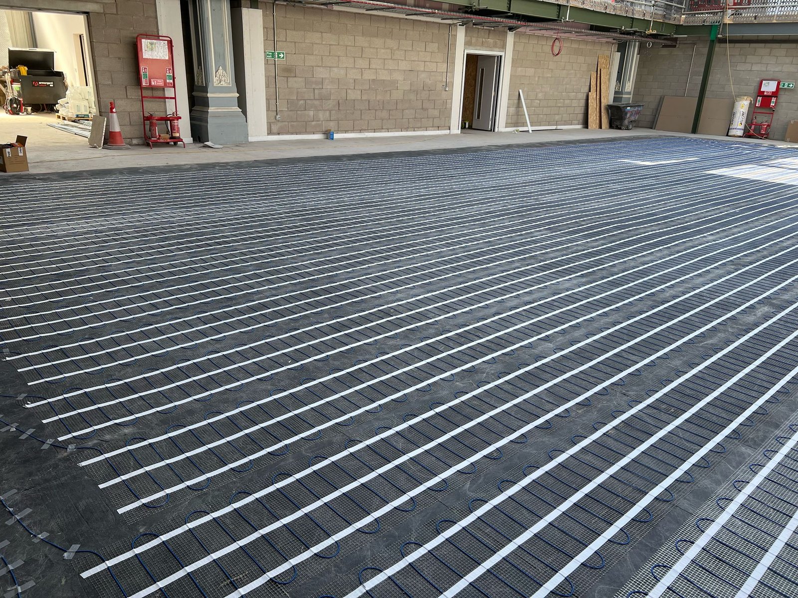 Commercial electric underfloor heating installation in Surrey